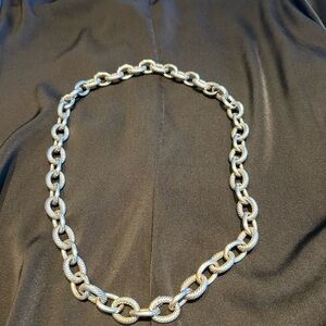 David Yurman 
Sterling silver, large 12” link necklace